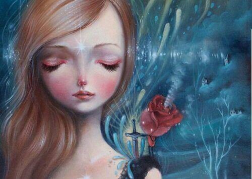 дівчинка з квіткою