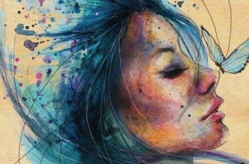 метелик на носі у дівчини