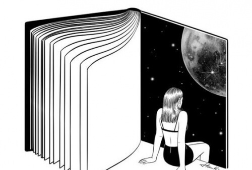 дівчина та книжка