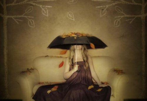 дівчина під парасолькою