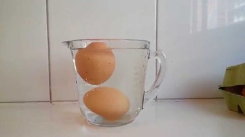 свіжість яєць можна перевірити за допомогою посудини з водою