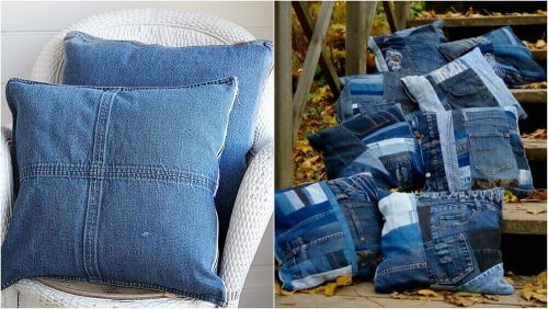 подушки із джинсової тканини