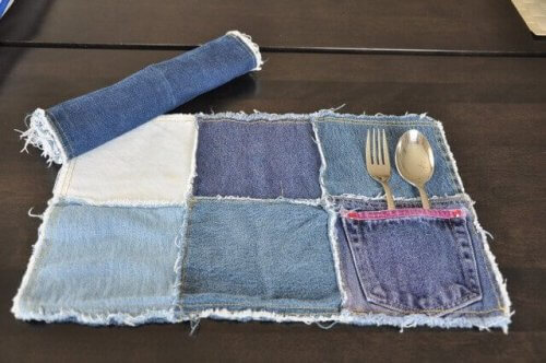 джинсові серветки для столу